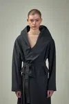 Alaïa Hooded Biker In Faille In Black