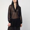 Alaïa Womens Noir Alaia Hooded Long-sleeves Knitted Bodysuit In Black