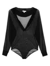 Alaïa Womens Noir Alaia Hooded Long-sleeves Knitted Bodysuit In Black