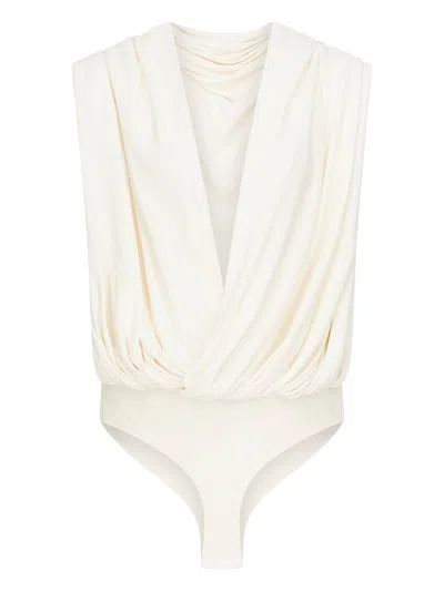 Alaïa Hooded Bodysuit In White