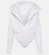 Alaïa Hooded Bodysuit In White