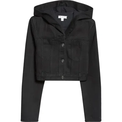 ALAÏA ALAÏA CROP HOODED DENIM JACKET