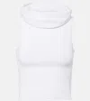 Alaïa Crop Hooded Top In White