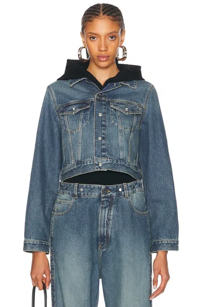 ALAÏA HOODED DENIM JACKET