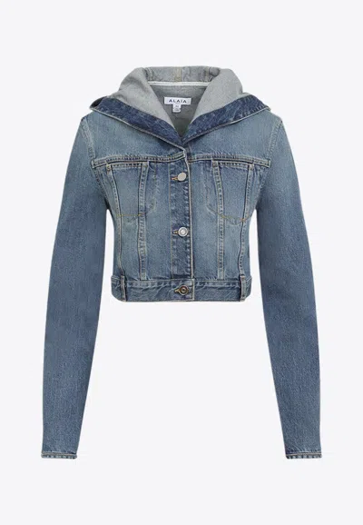 ALAÏA HOODED DENIM JACKET