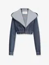 Alaïa Alaia Women Hooded Denim Jacket In Blue