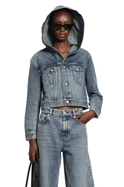 Alaïa Trucker Denim Jacket In Blue