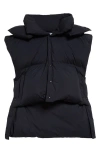 Alaïa Oversize Asymmetric Down Vest Jackets Black In Noir Alaia