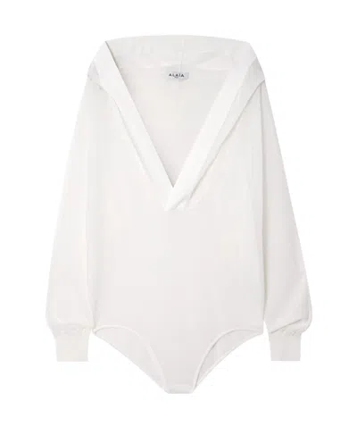Alaïa Hooded Jumpsuit In White