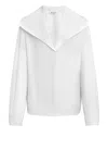 Alaïa Hooded Long Sleeve Top In Blanc