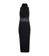 Alaïa Hooded Sleeveless Dot Cutout Midi Dress In Black
