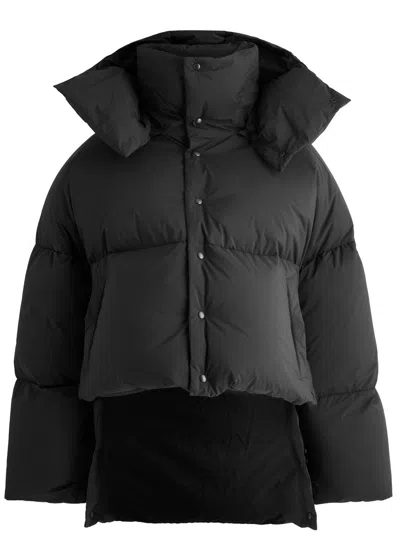 Alaïa Hooded Quilted Shell Jacket In Black