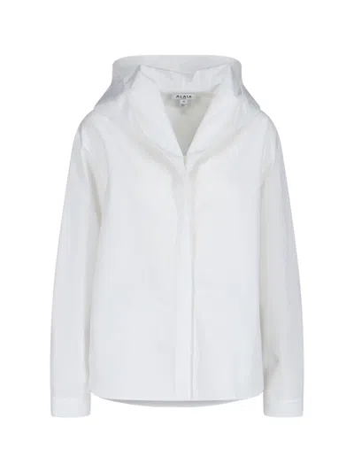 Alaïa Hooded Shirt In White