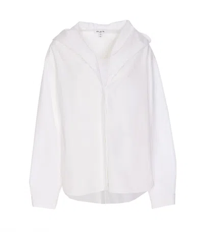 Alaïa Hooded Shirt In White