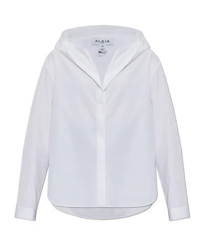 ALAÏA ALAÏA STRAIGHT CUT HOODED SHIRT