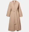 Alaïa Hooded Wool And Cashmere Cape In Beige