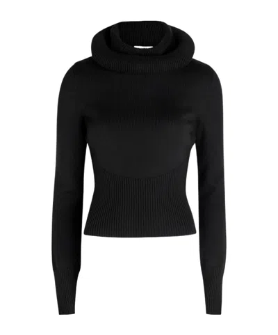 Alaïa Hooded Wool-knit Jumper In Black