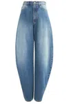 Alaïa Alaia Women Round Jeans In Délavé Denim In Blue Vintage