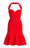 Alaïa Iconic Bra Crepe Bustier Mini Dress In Red