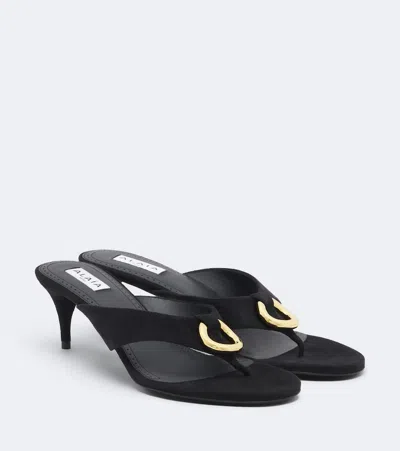 Alaïa Infra 55 Embellished Suede Thong Sandals In Multi