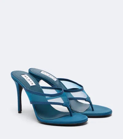 Alaïa Alaia Inspired Infra 90 Sandals In Blue