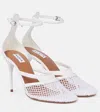 Alaïa Fishnet Patent Ankle-strap Pumps In White