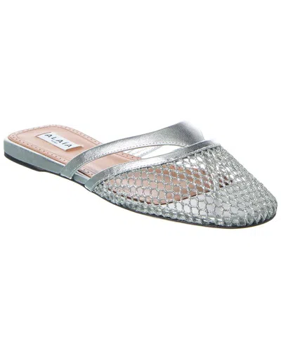 Alaïa Alaia Infradito Fishnet Mesh & Leather Mule