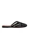 Alaïa Womens Azzedine Alaia Net Patent-leather Flat Mules In Black
