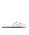 Alaïa Silver Mesh Mule Flats In White