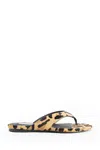 Alaïa Infradito Flat Mules In Leopard Calf Hair In Brown