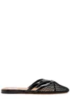 Alaïa Womens Azzedine Alaia Net Patent-leather Flat Mules In Black