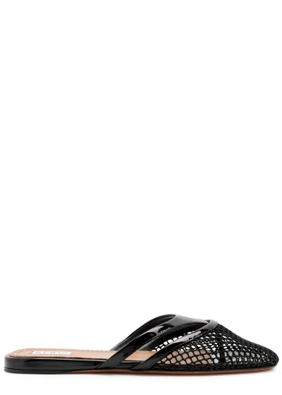ALAÏA ALAÏA INFRADITO MESH AND PATENT LEATHER MULES