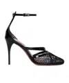 Alaïa Alaia Women Thong Sandals In Fishnet And Patent Leather In Black