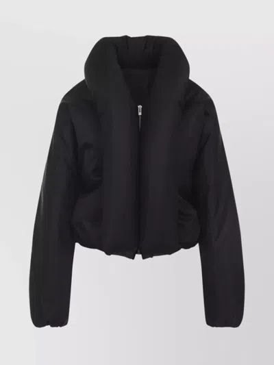 Alaïa Taffeta Padded Bomber Jacket In Black