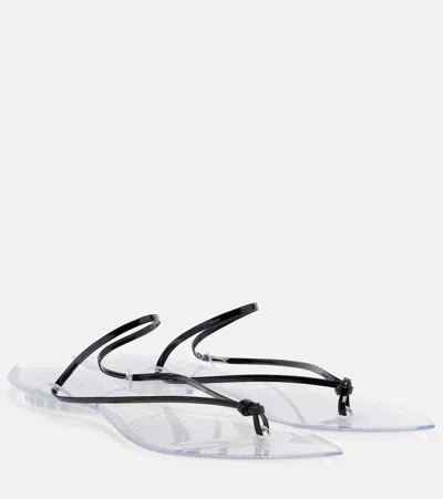 Alaïa Invisible Thong Leather-trimmed Sandals In Multi