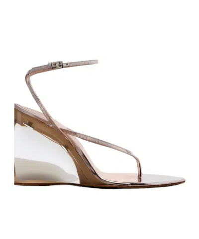 Alaïa Invisible Leather Wedge Sandals In Multi
