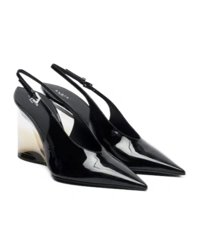 Alaïa Invisible Patent Leather Wedge Pumps In Black