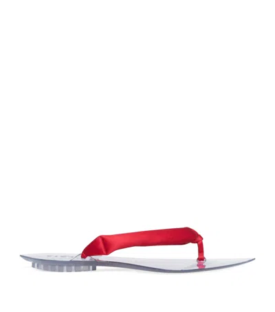 Alaïa Invisible Thong Flip Flops In Red