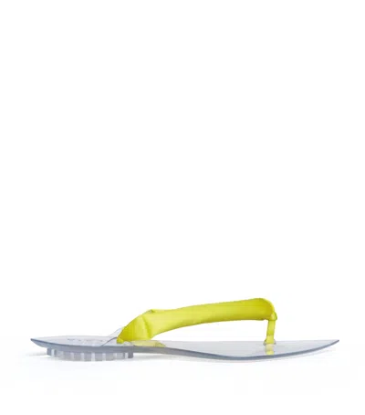 Alaïa Invisible Thong Flip Flops In Yellow