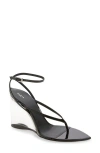 Alaïa Plexiglass Wedge Thong Sandal Calfskin Strap In Black