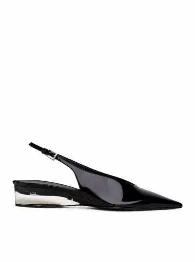 Alaïa Invisible Wedge Slingbacks In Patent Calfskin In Black