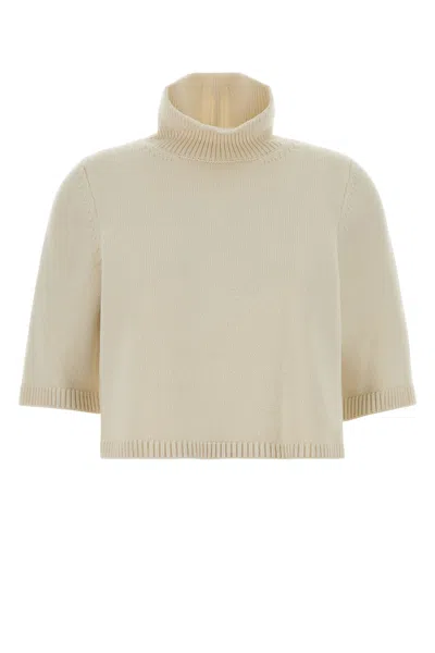Alaïa Ivory Cashmere Blend Sweater