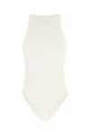 Alaïa Ivory Cotton Bodysuit In White