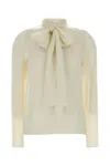 Alaïa Alaia Ivory Georgette Blouse In White