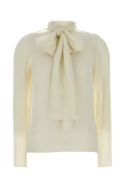 Alaïa Alaia Ivory Georgette Blouse In White