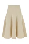 Alaïa Alaia Ivory Stretch Cashmere Blend Skirt In Metallic