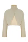 Alaïa Alaia Ivory Stretch Cashmere Blend Sweater In Neutral