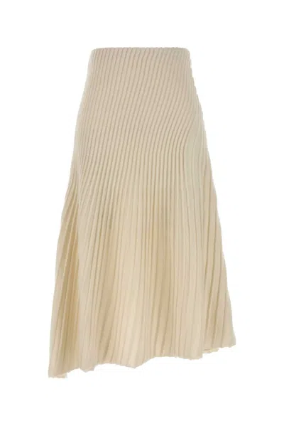 Alaïa Alaia Ivory Wool Blend Skirt In Neutral