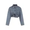 Alaïa Cropped Denim Jacket With Classic Collar