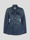 Alaïa Womens Bleu Vintage Peplum-hem Belted Denim Jacket